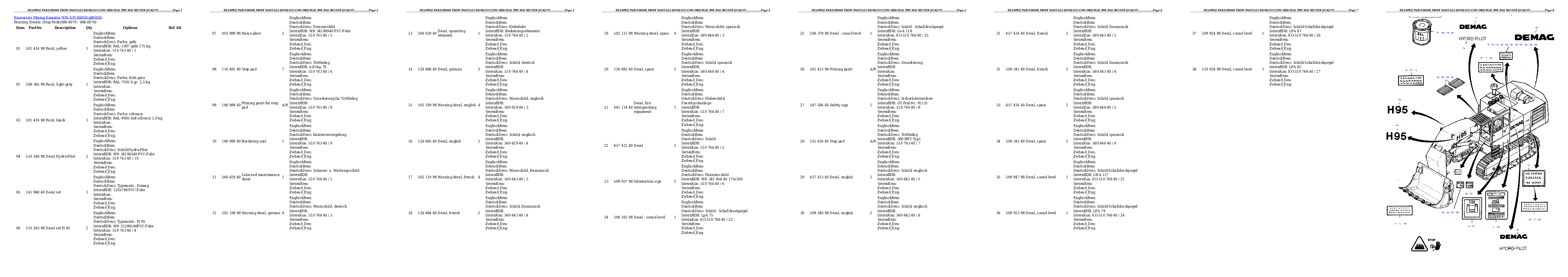 Protected: H95 S/N 86026 Partsbook
