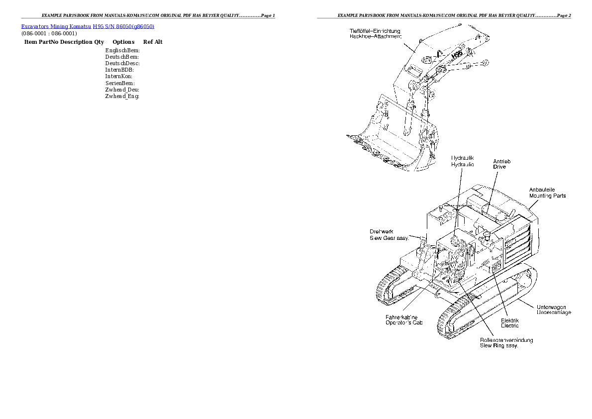 Protected: H95 S/N 86050 Partsbook