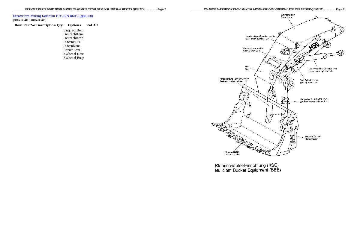 Protected: H95 S/N 86050 Partsbook