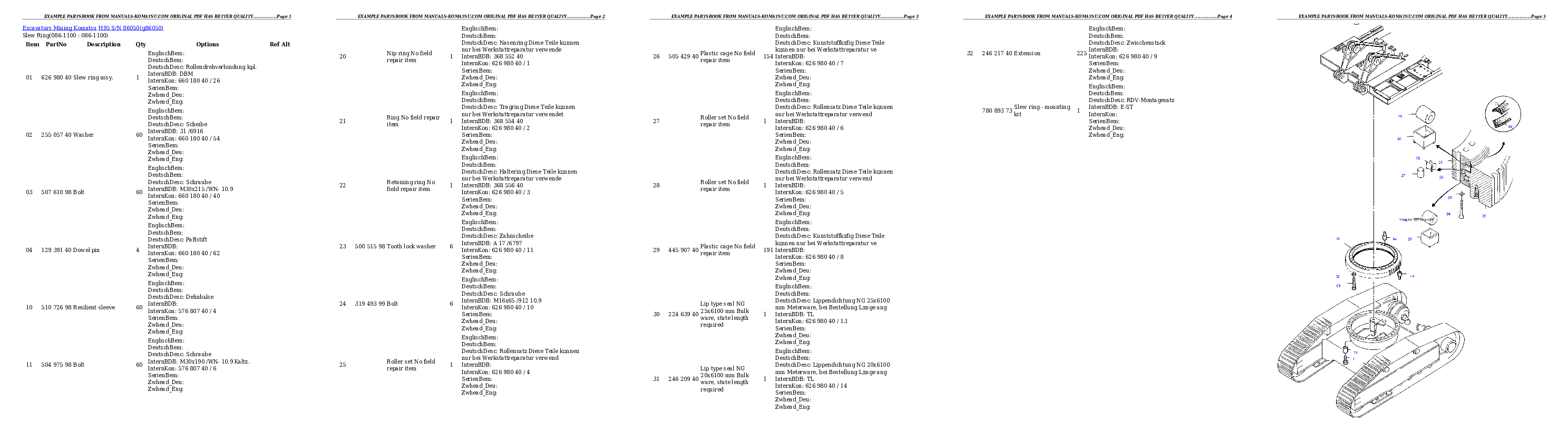 Protected: H95 S/N 86050 Partsbook