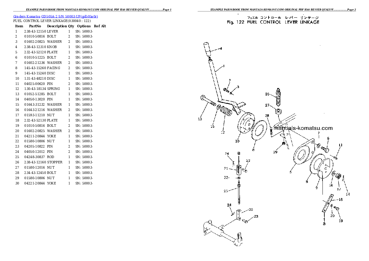 Protected: GD505A-2 S/N 50003-UP Partsbook