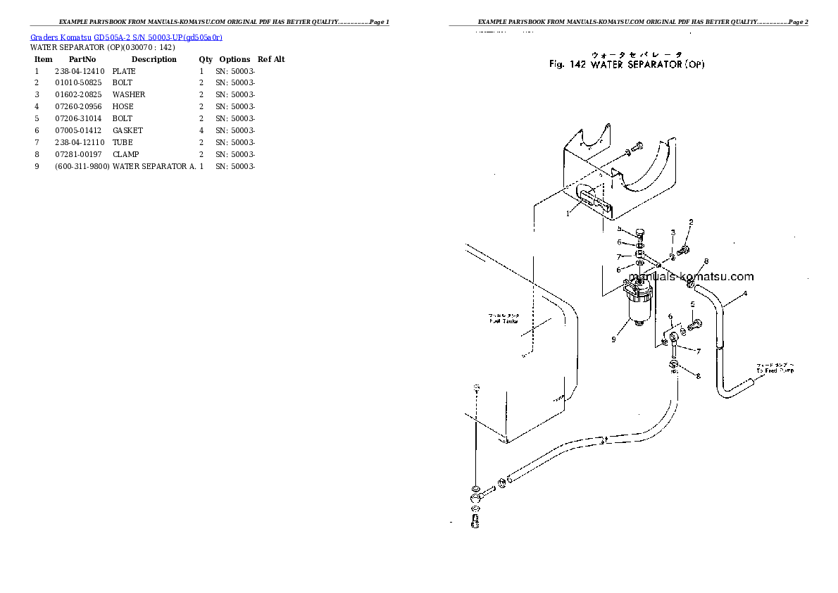 Protected: GD505A-2 S/N 50003-UP Partsbook