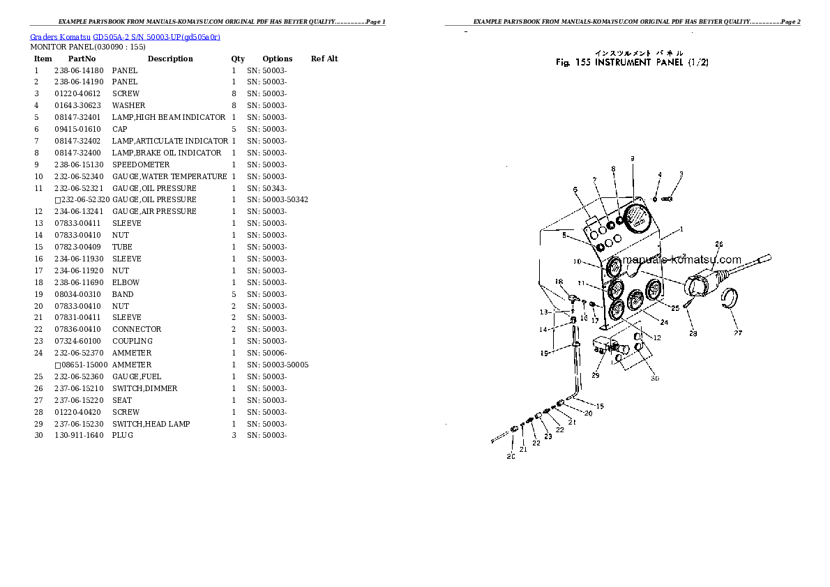 Protected: GD505A-2 S/N 50003-UP Partsbook