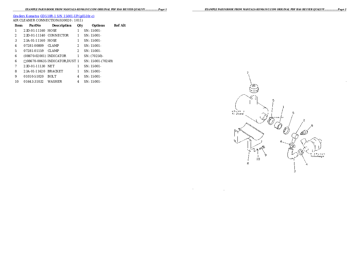 GD510R-1 S/N 15001-UP Partsbook