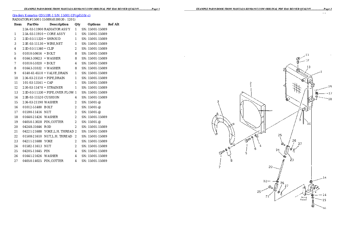 GD510R-1 S/N 15001-UP Partsbook