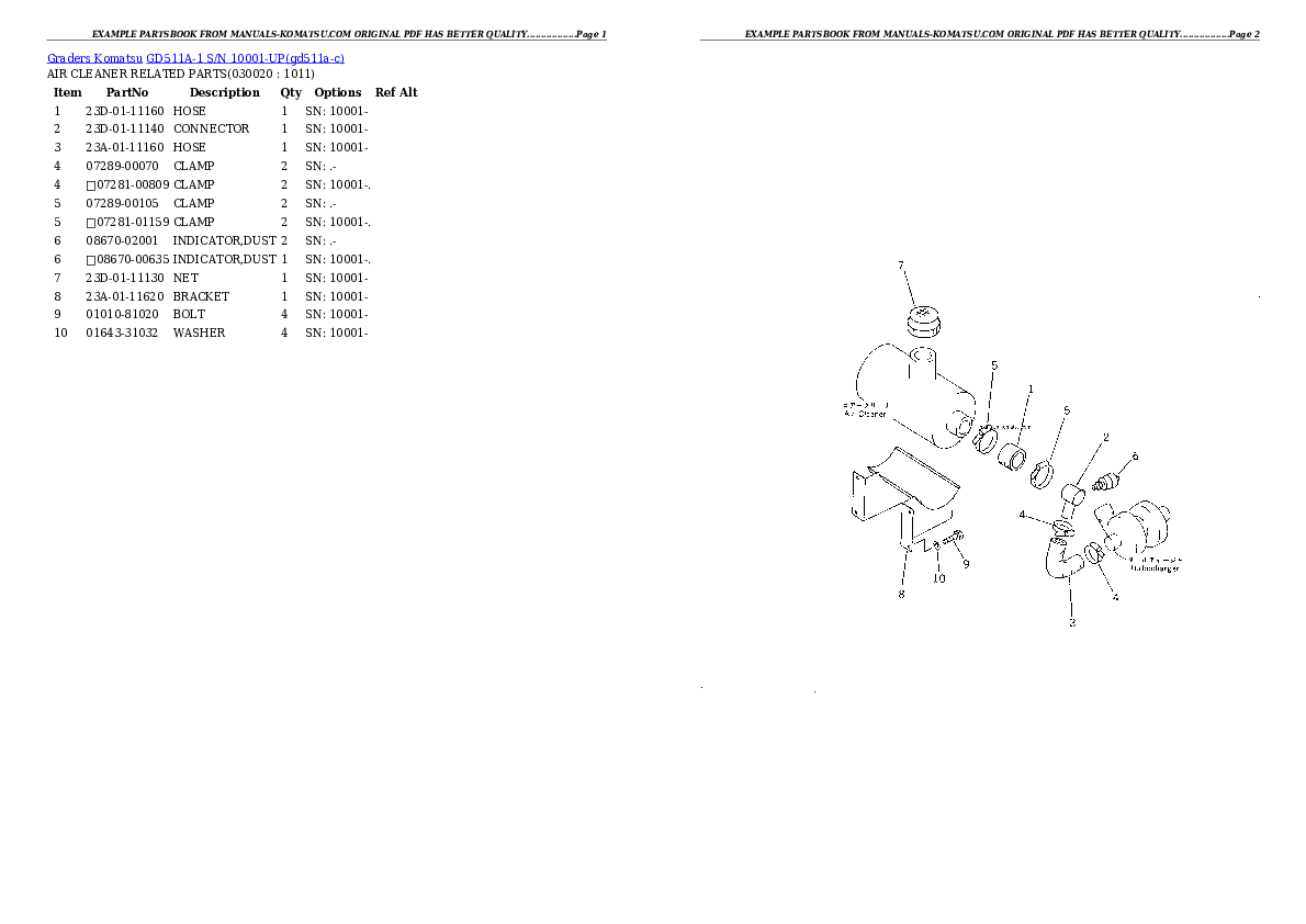 GD511A-1 S/N 10001-UP Partsbook