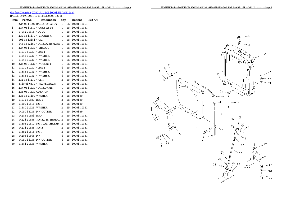 GD511A-1 S/N 10001-UP Partsbook