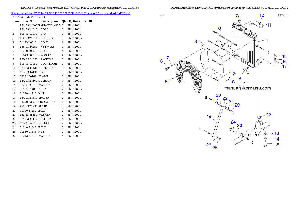 Protected: GD521A-1E S/N 12001-UP (S6D102E-2 (Emission) Eng. Installed) Partsbook