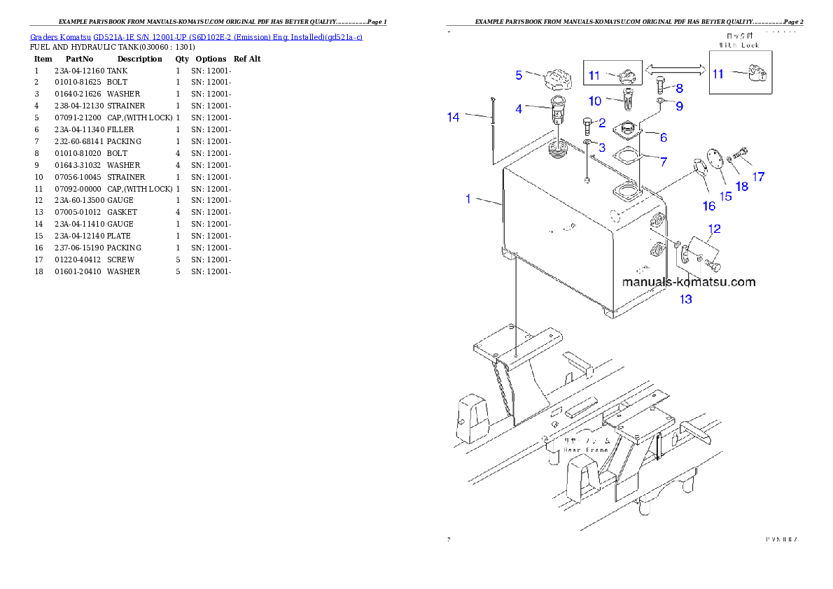 Protected: GD521A-1E S/N 12001-UP (S6D102E-2 (Emission) Eng. Installed) Partsbook