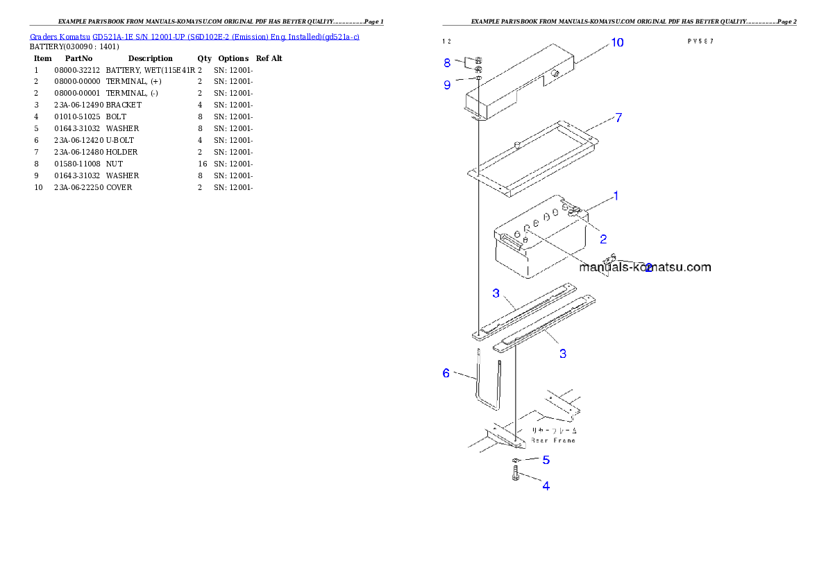 Protected: GD521A-1E S/N 12001-UP (S6D102E-2 (Emission) Eng. Installed) Partsbook
