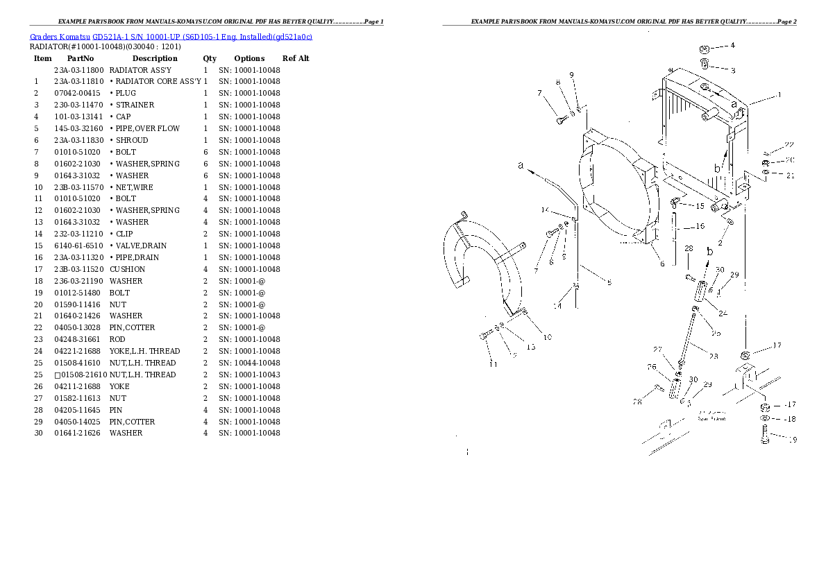Protected: GD521A-1 S/N 10001-UP (S6D105-1 Eng. Installed) Partsbook