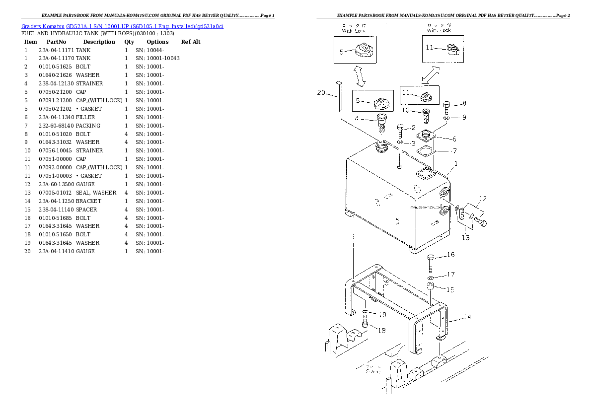 Protected: GD521A-1 S/N 10001-UP (S6D105-1 Eng. Installed) Partsbook