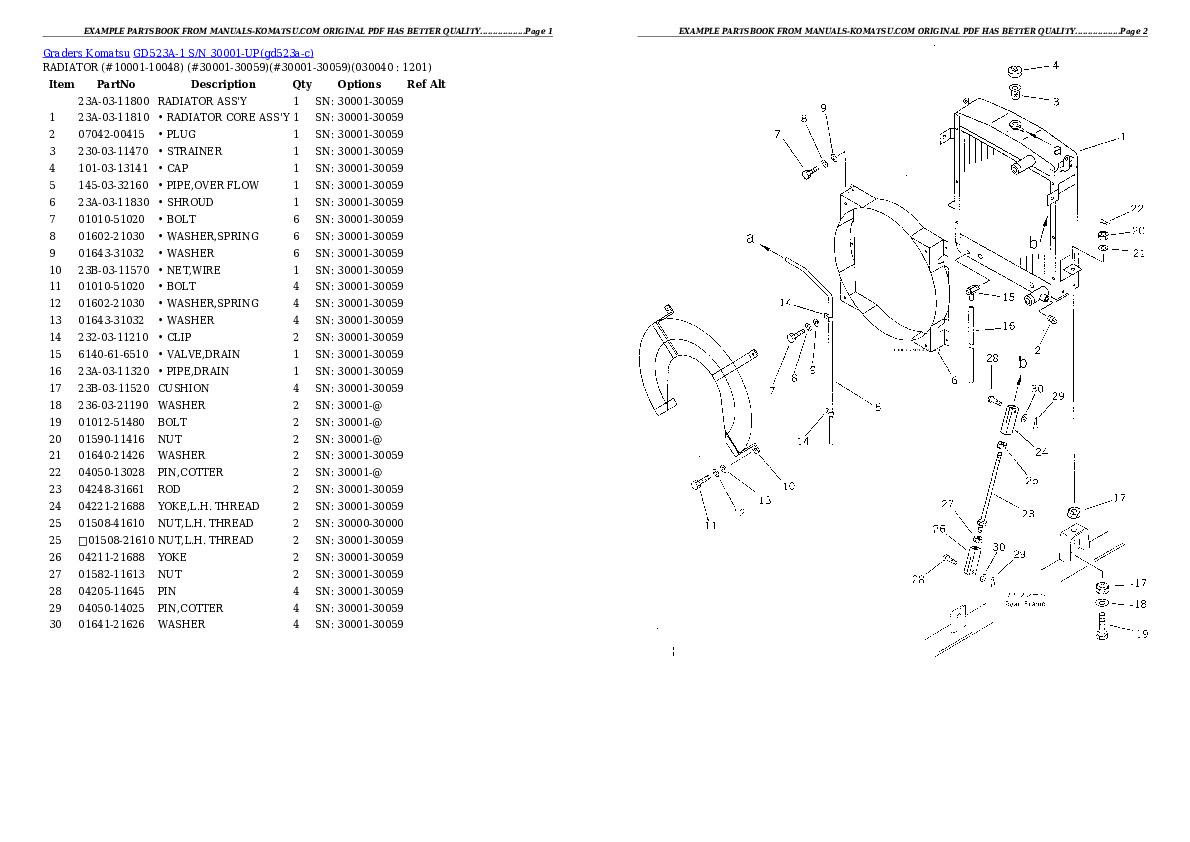 GD523A-1 S/N 30001-UP Partsbook