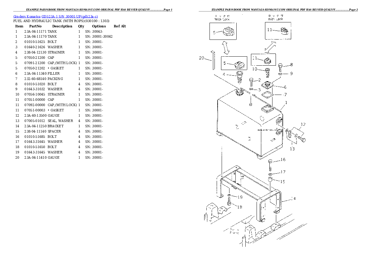 Protected: GD523A-1 S/N 30001-UP Partsbook