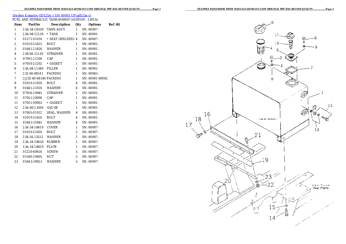 Protected: GD525A-1 S/N 60001-UP Partsbook