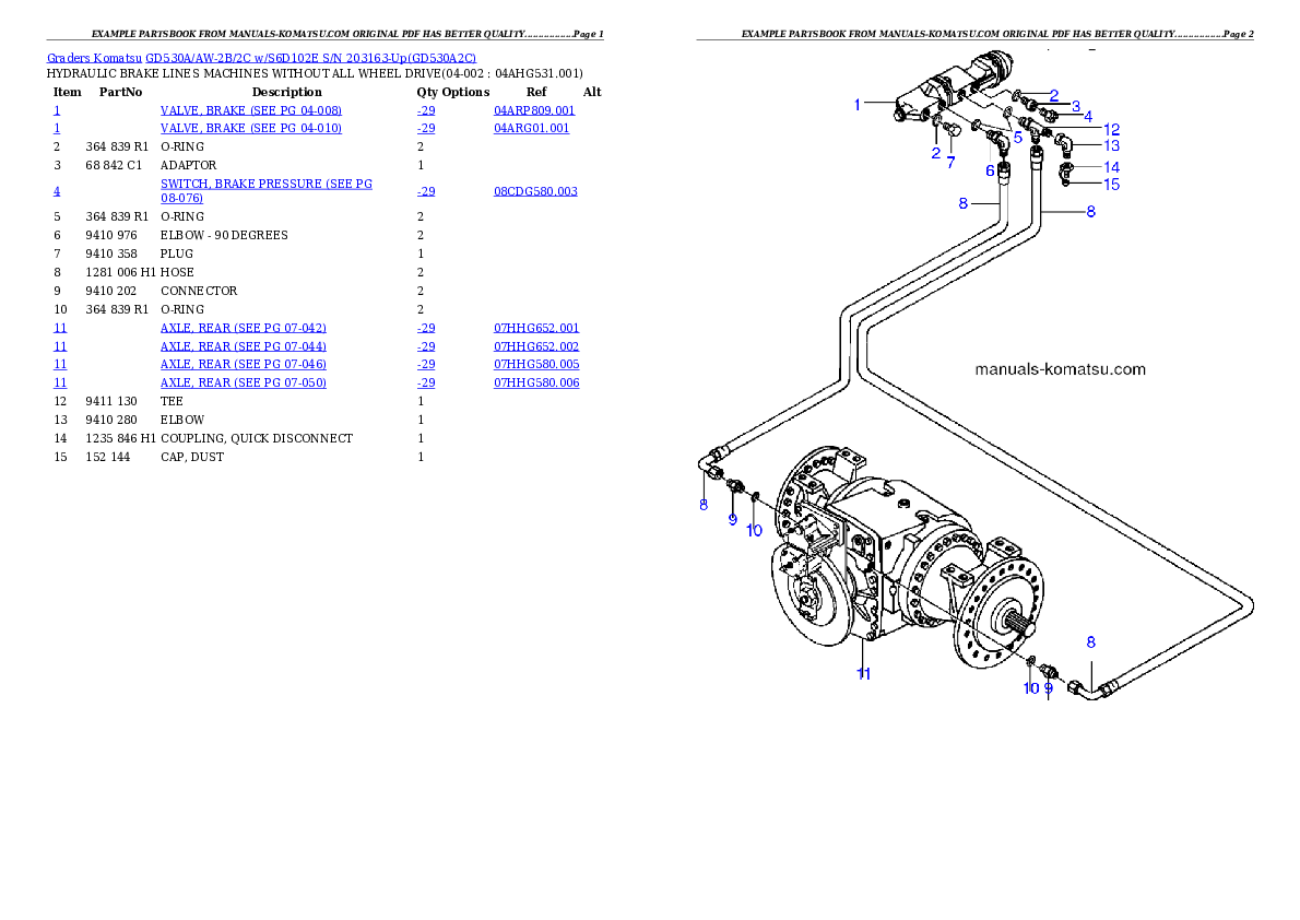 Protected: GD530A/AW-2B/2C w/S6D102E S/N 203163-Up Partsbook