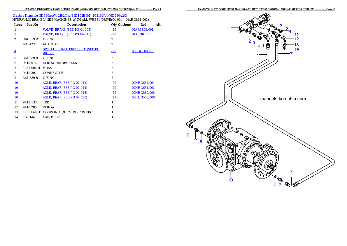 Protected: GD530A/AW-2B/2C w/S6D102E S/N 203163-Up Partsbook