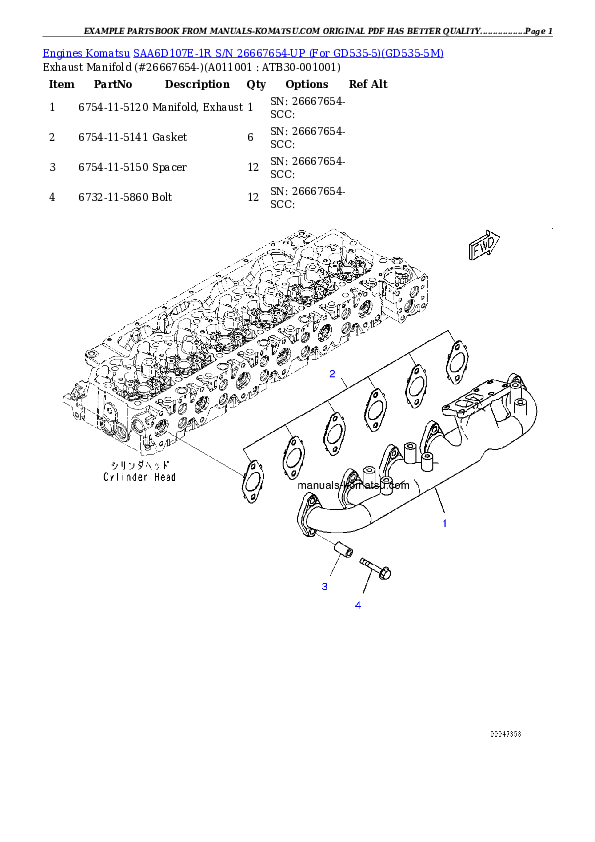 Protected: SAA6D107E-1R S/N 26667654-UP (For GD535-5) Partsbook