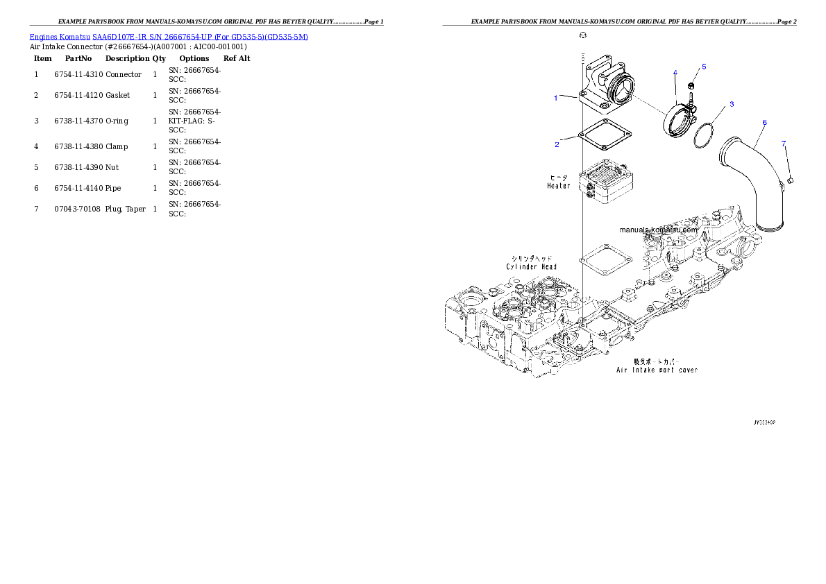 Protected: SAA6D107E-1R S/N 26667654-UP (For GD535-5) Partsbook