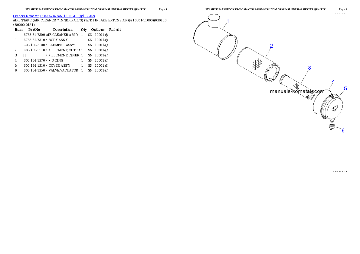 Protected: GD555-3A S/N 10001-UP Partsbook