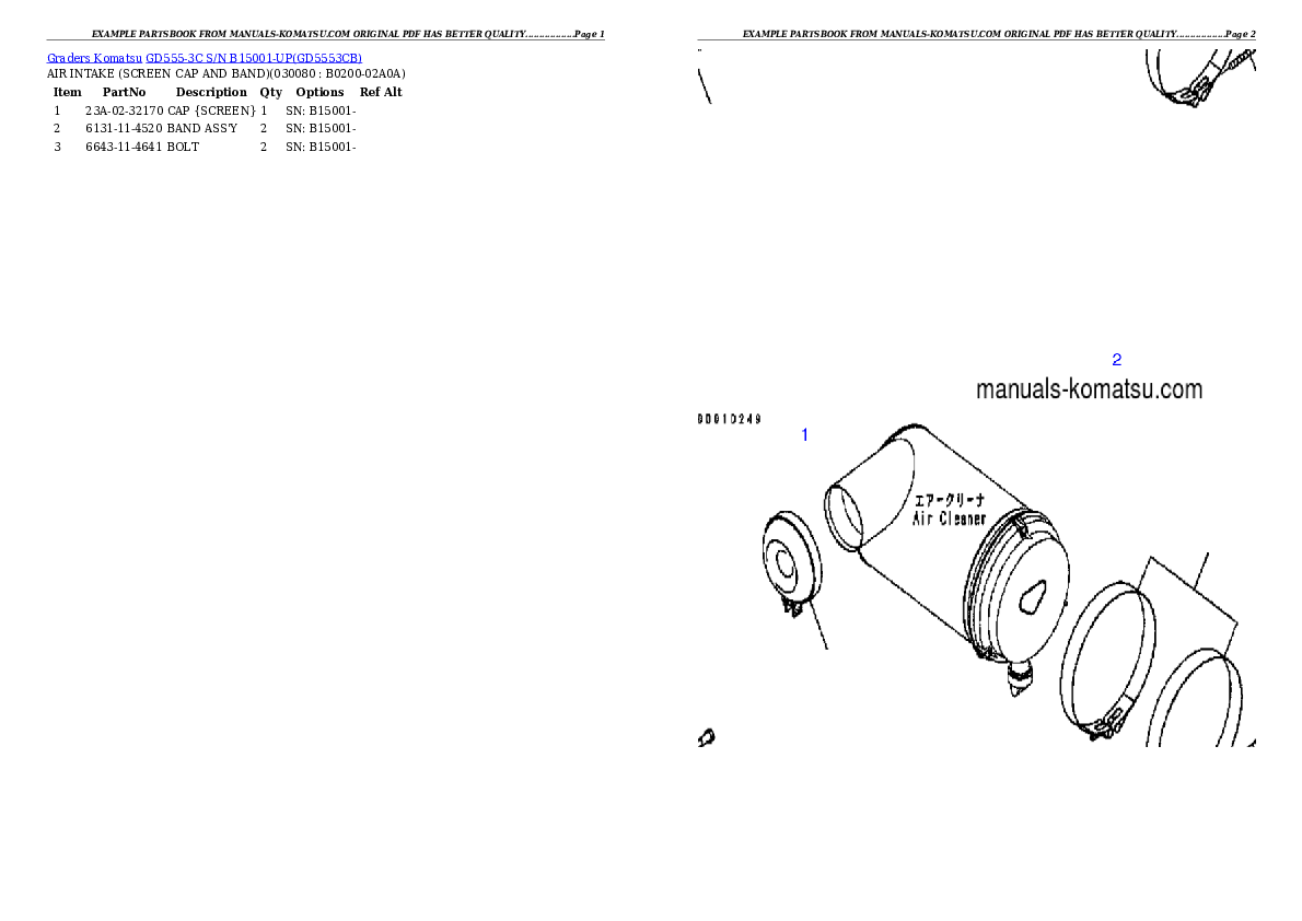 Protected: GD555-3C S/N B15001-UP Partsbook