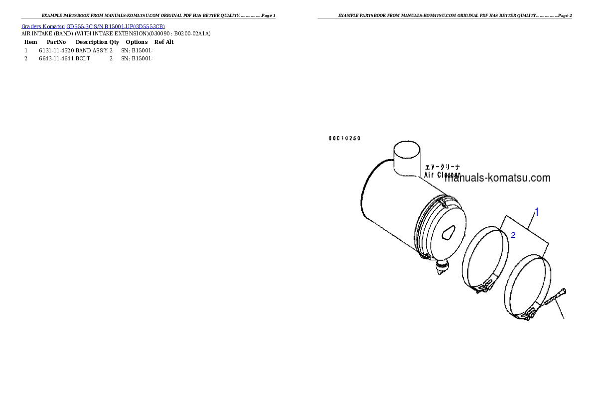 Protected: GD555-3C S/N B15001-UP Partsbook
