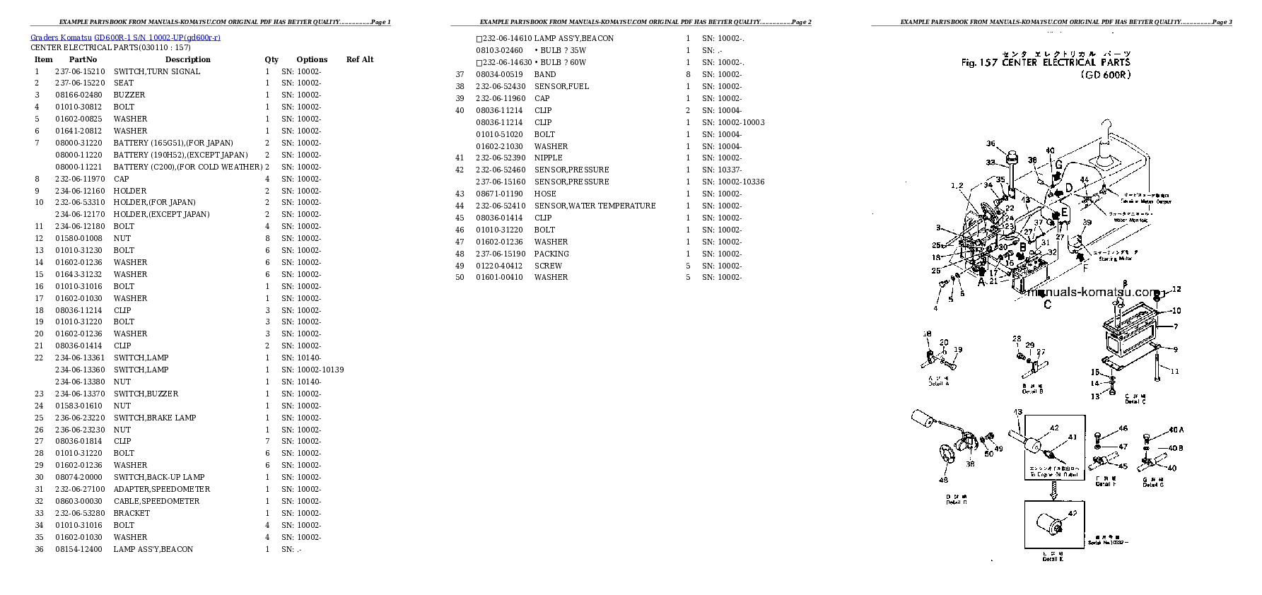 Protected: GD600R-1 S/N 10002-UP Partsbook