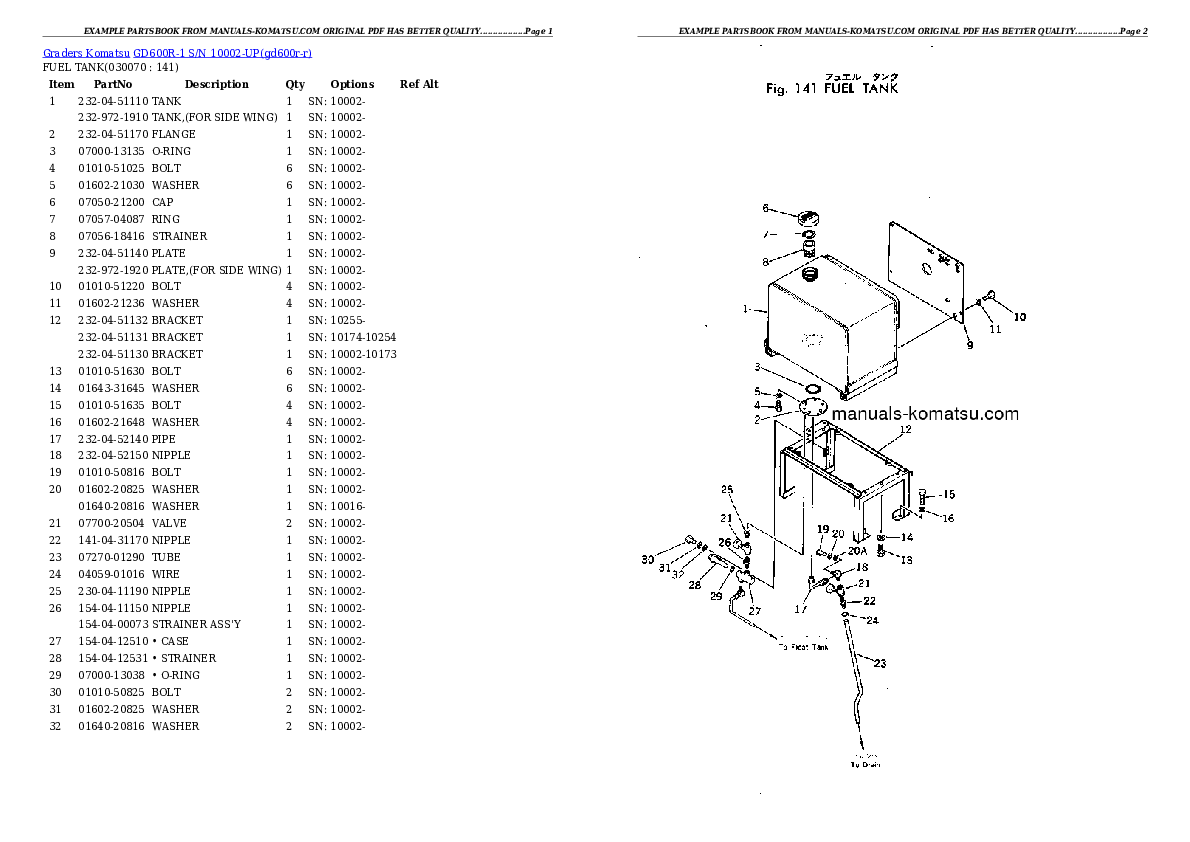 Protected: GD600R-1 S/N 10002-UP Partsbook