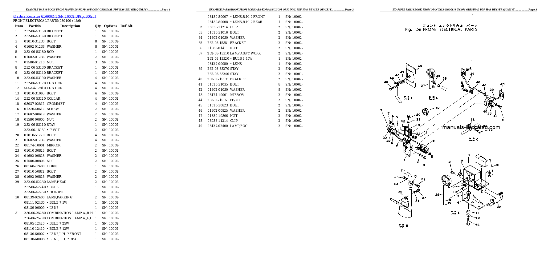 Protected: GD600R-1 S/N 10002-UP Partsbook