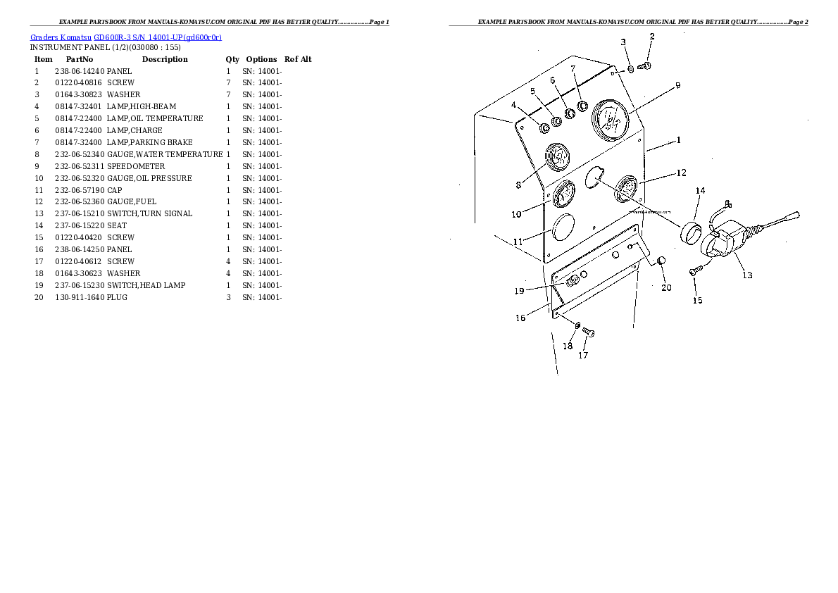 Protected: GD600R-3 S/N 14001-UP Partsbook