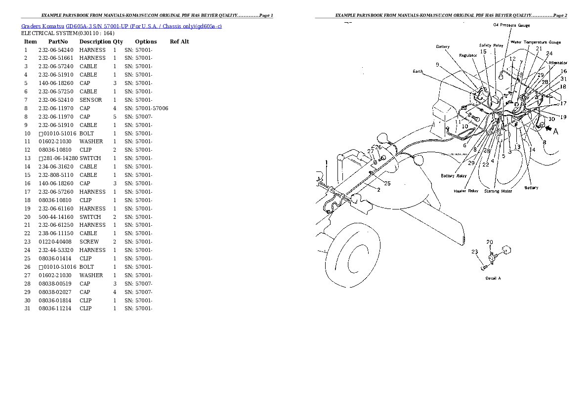 Protected: GD605A-3 S/N 57001-UP (For U.S.A. / Chassis only) Partsbook