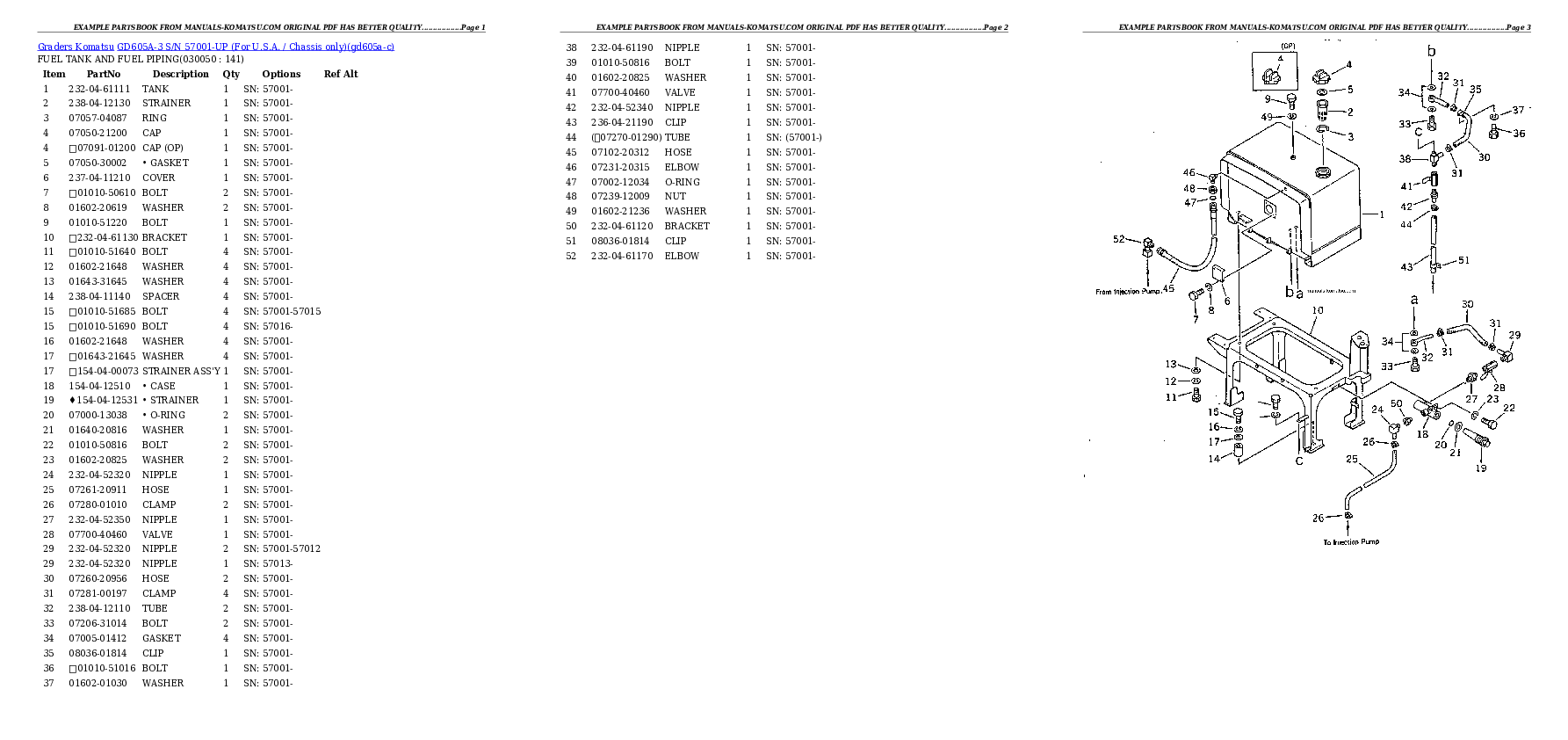 Protected: GD605A-3 S/N 57001-UP (For U.S.A. / Chassis only) Partsbook
