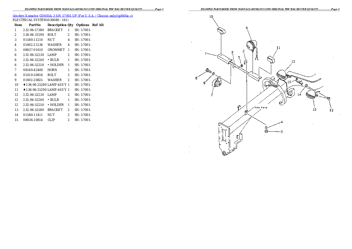 Protected: GD605A-3 S/N 57001-UP (For U.S.A. / Chassis only) Partsbook