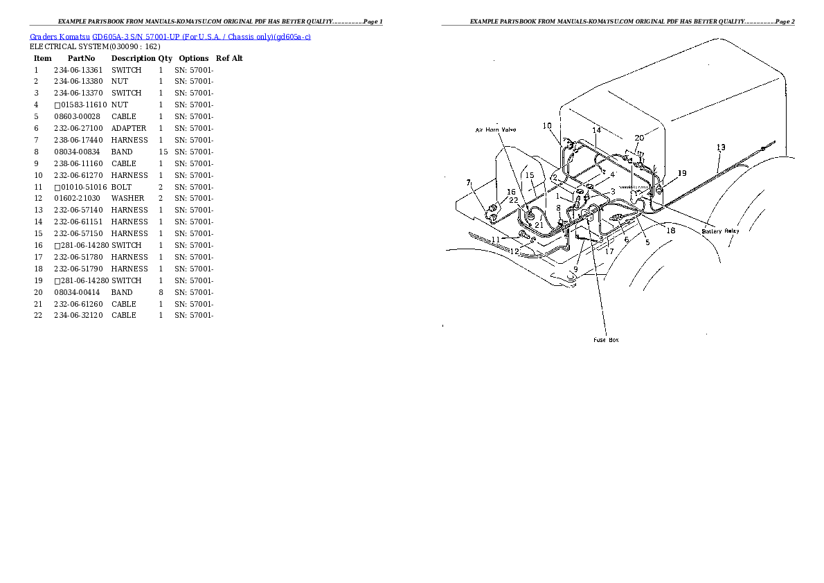 Protected: GD605A-3 S/N 57001-UP (For U.S.A. / Chassis only) Partsbook