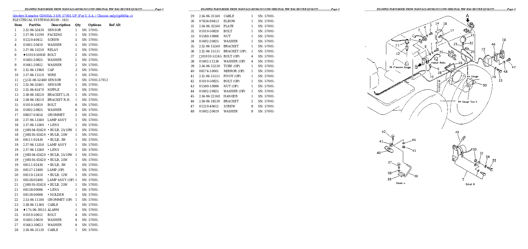 Protected: GD605A-3 S/N 57001-UP (For U.S.A. / Chassis only) Partsbook