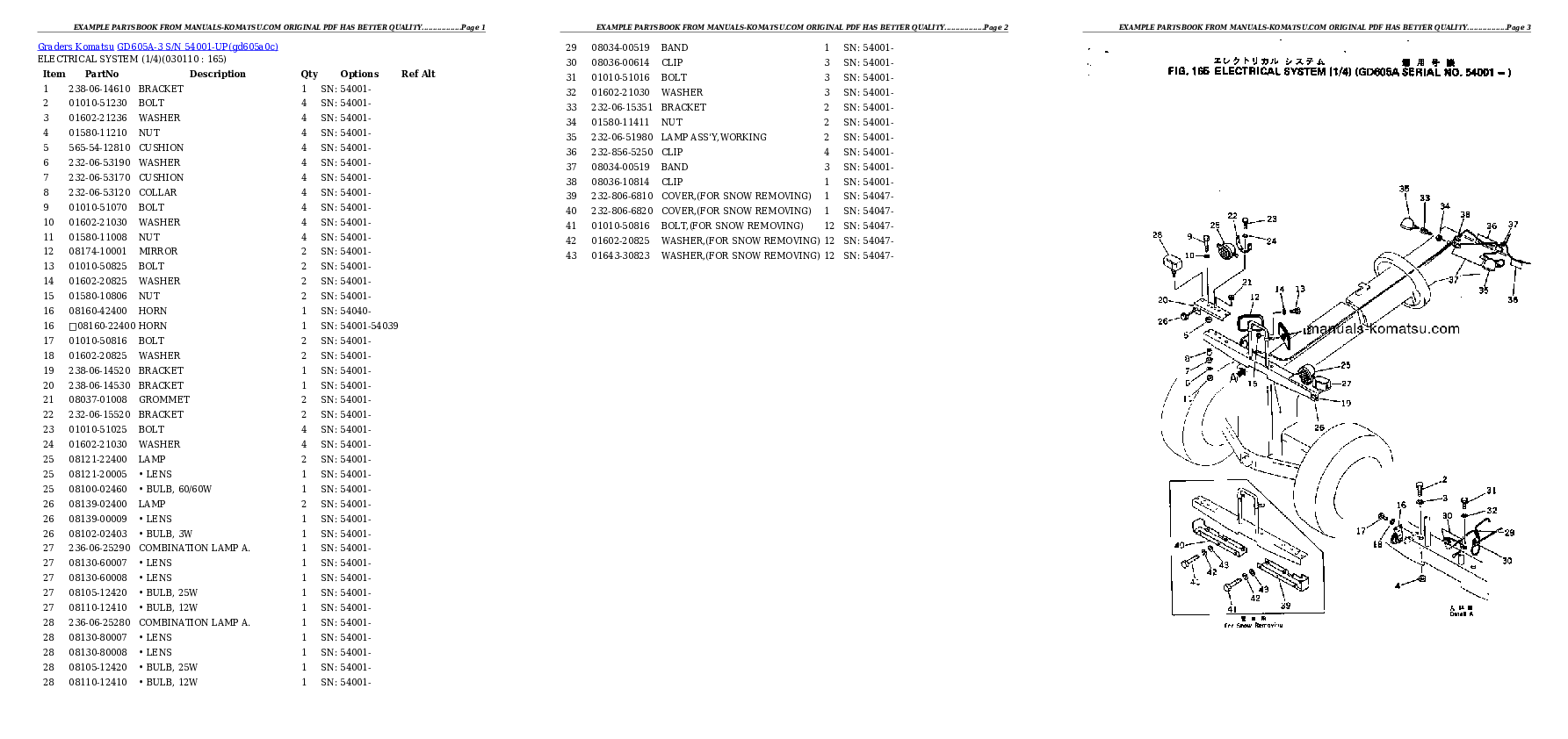 Protected: GD605A-3 S/N 54001-UP Partsbook