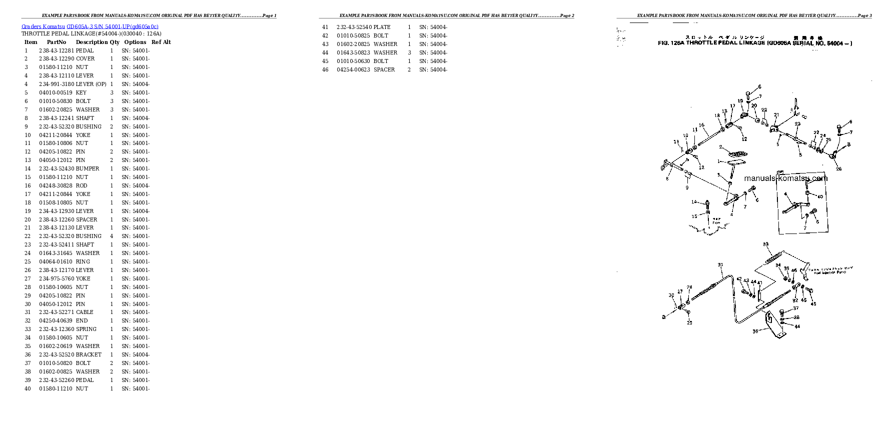 Protected: GD605A-3 S/N 54001-UP Partsbook