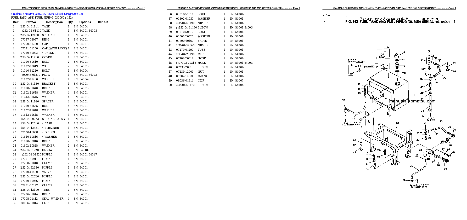 Protected: GD605A-3 S/N 54001-UP Partsbook