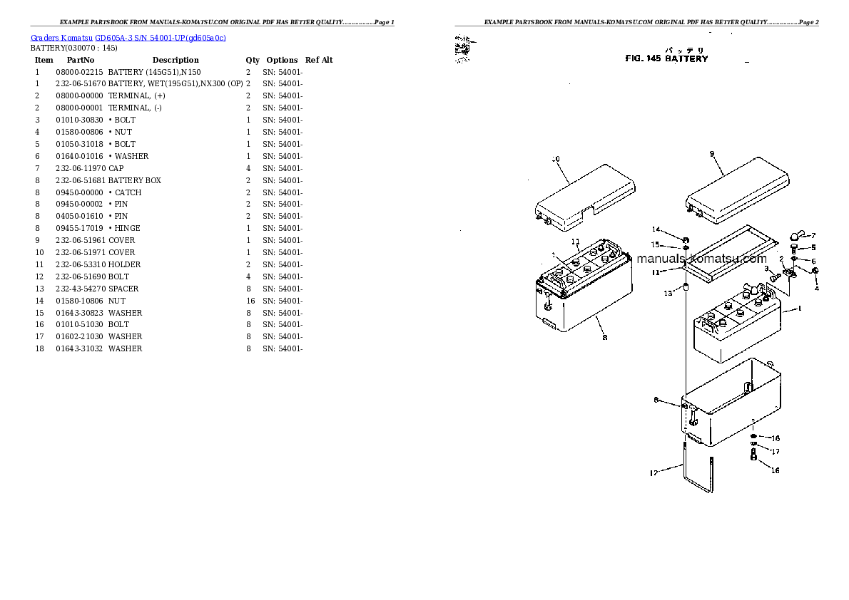 Protected: GD605A-3 S/N 54001-UP Partsbook