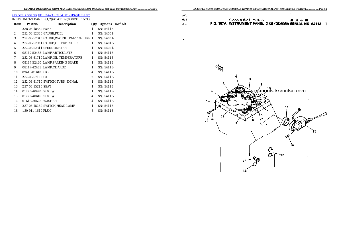 Protected: GD605A-3 S/N 54001-UP Partsbook