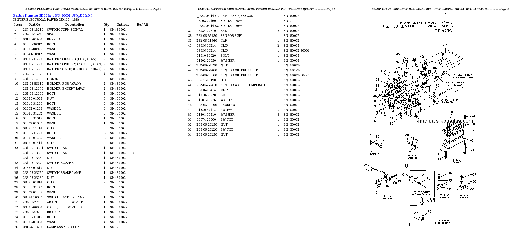 Protected: GD605A-1 S/N 50002-UP Partsbook