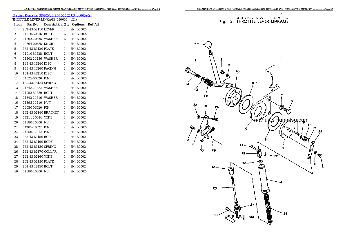 Protected: GD605A-1 S/N 50002-UP Partsbook