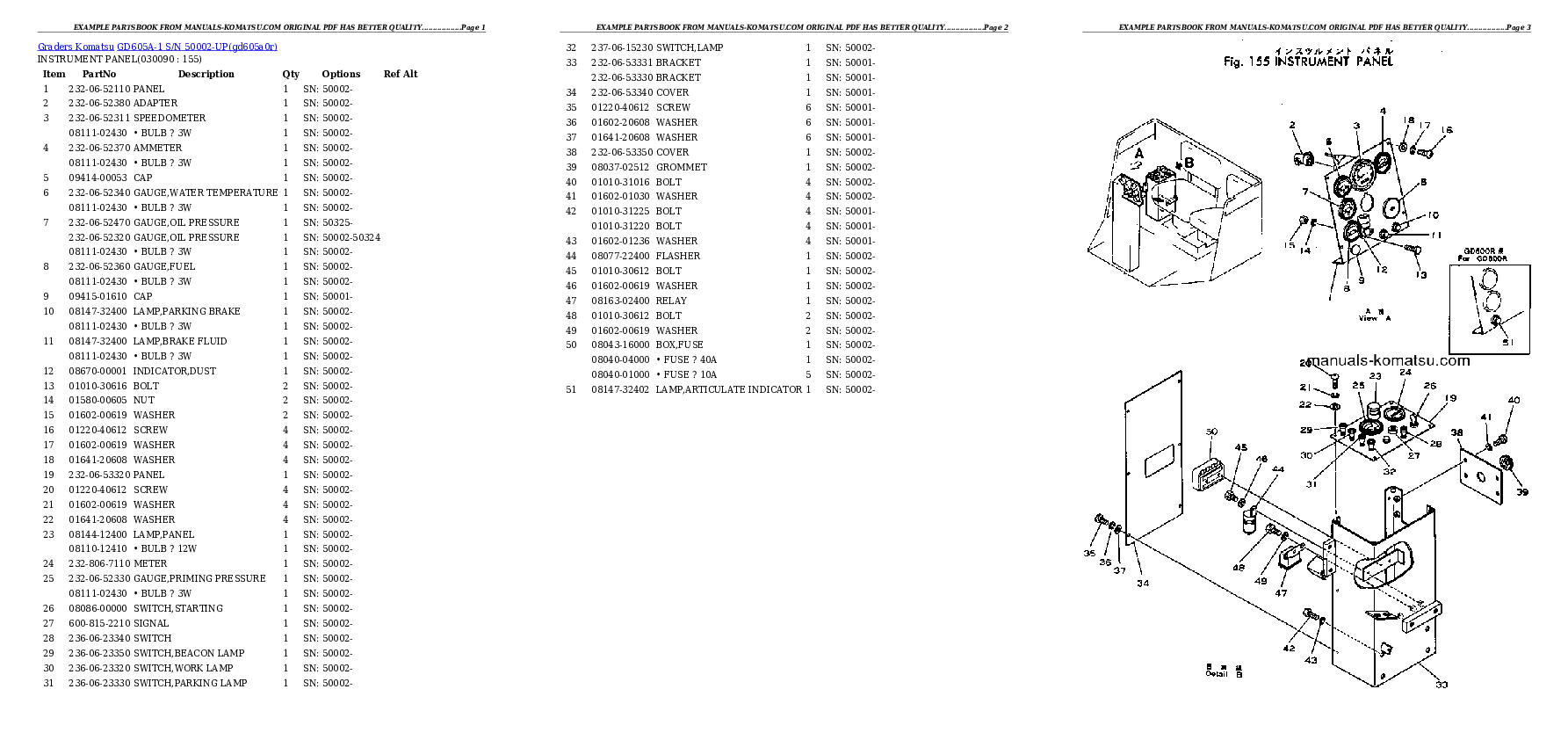 Protected: GD605A-1 S/N 50002-UP Partsbook