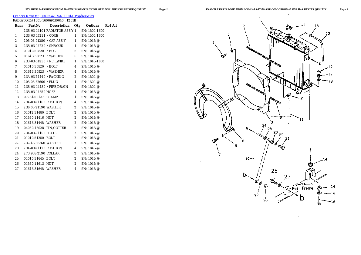 Protected: GD605A-5 S/N 1001-UP Partsbook