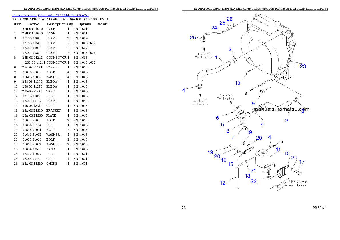 Protected: GD605A-5 S/N 1001-UP Partsbook