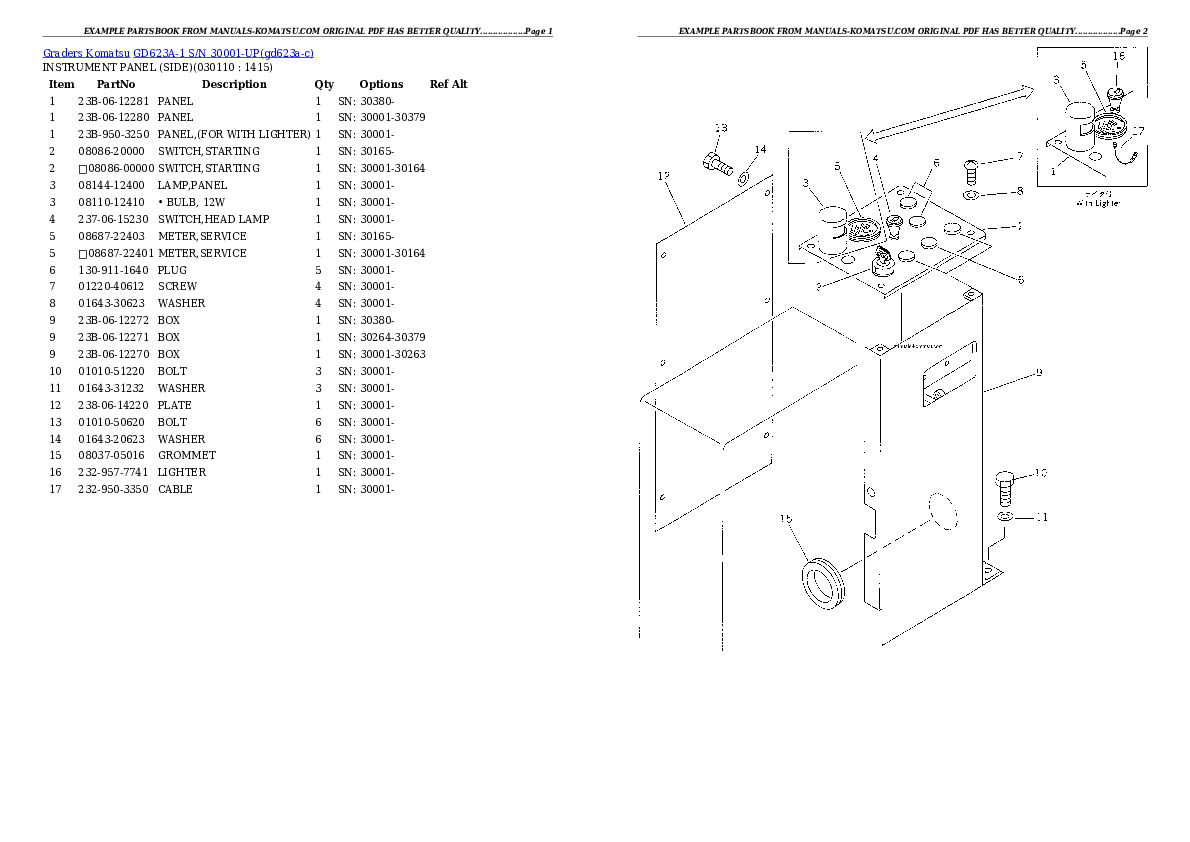 Protected: GD623A-1 S/N 30001-UP Partsbook