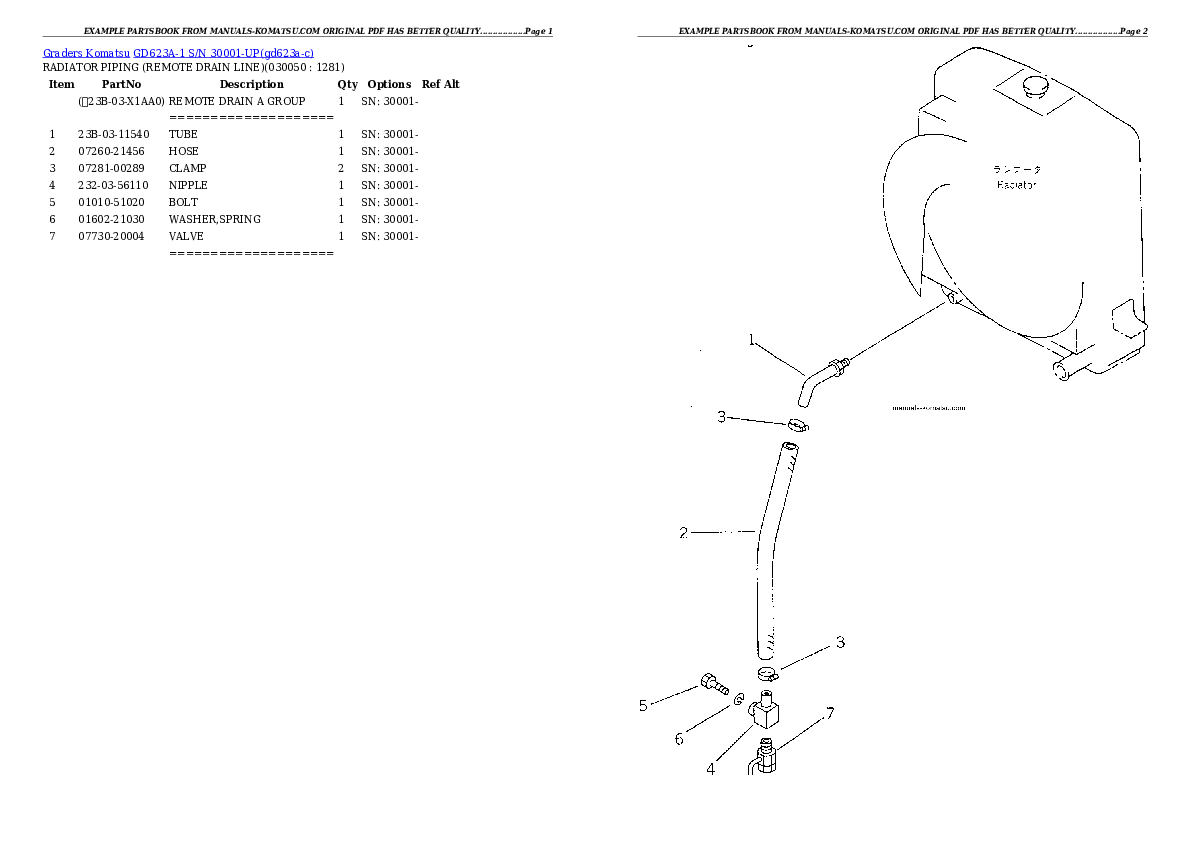 Protected: GD623A-1 S/N 30001-UP Partsbook