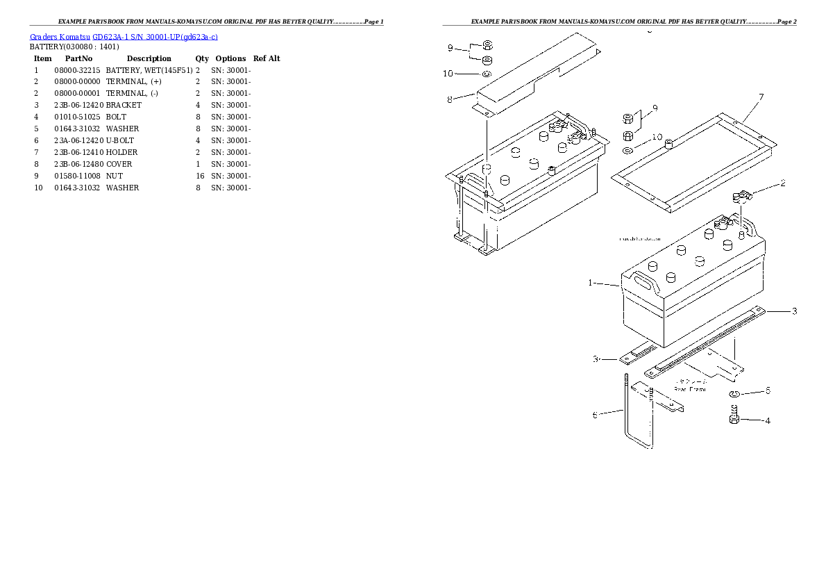 Protected: GD623A-1 S/N 30001-UP Partsbook