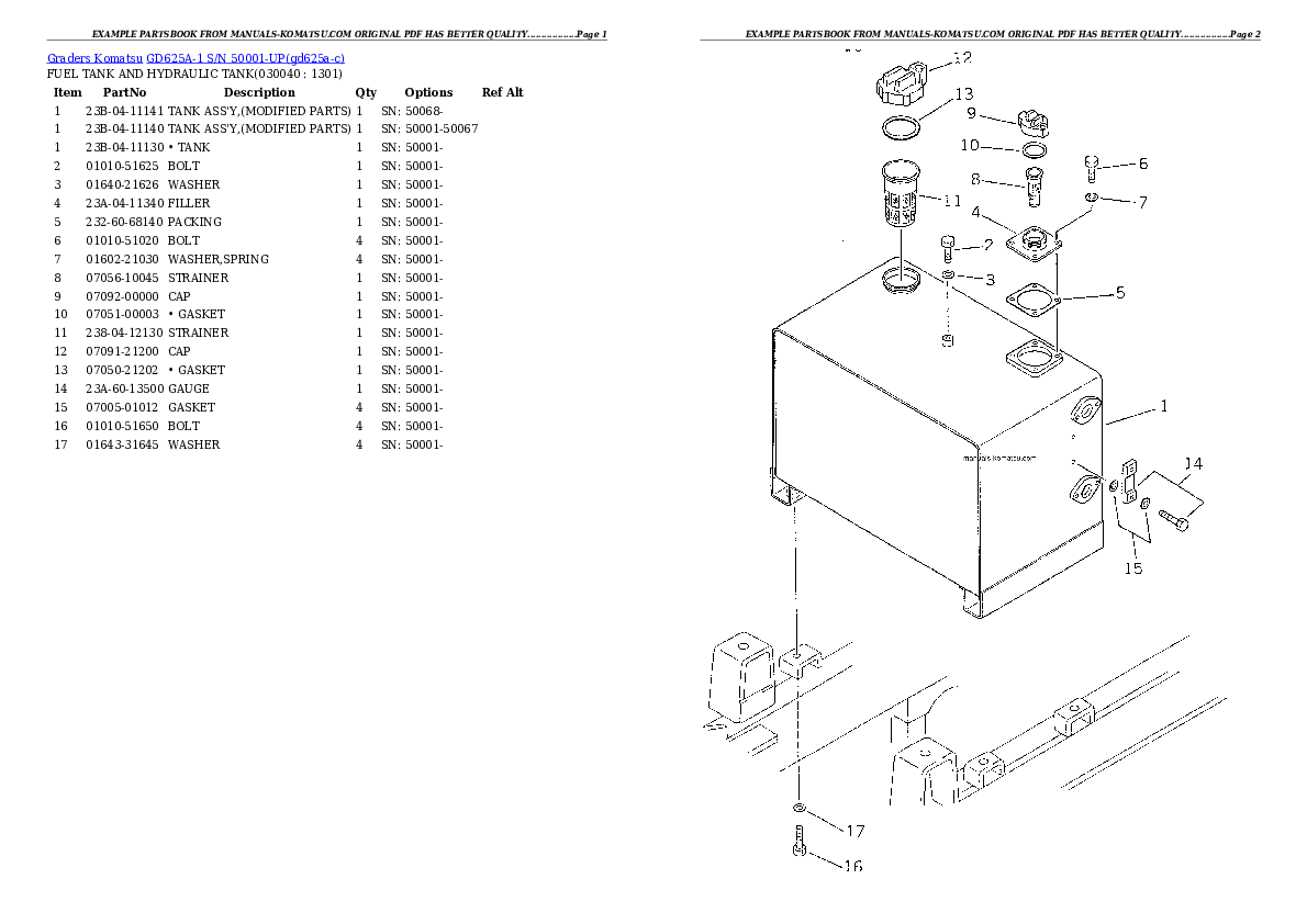 Protected: GD625A-1 S/N 50001-UP Partsbook