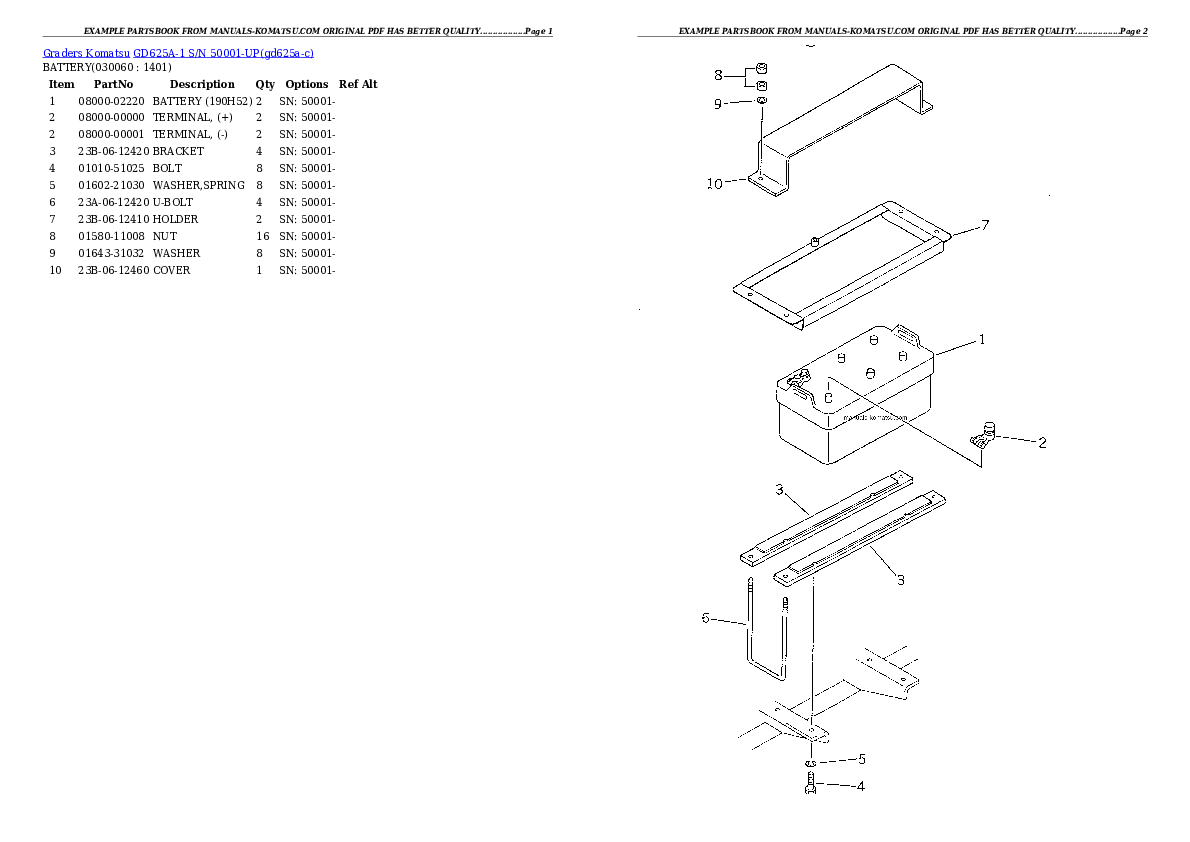 Protected: GD625A-1 S/N 50001-UP Partsbook